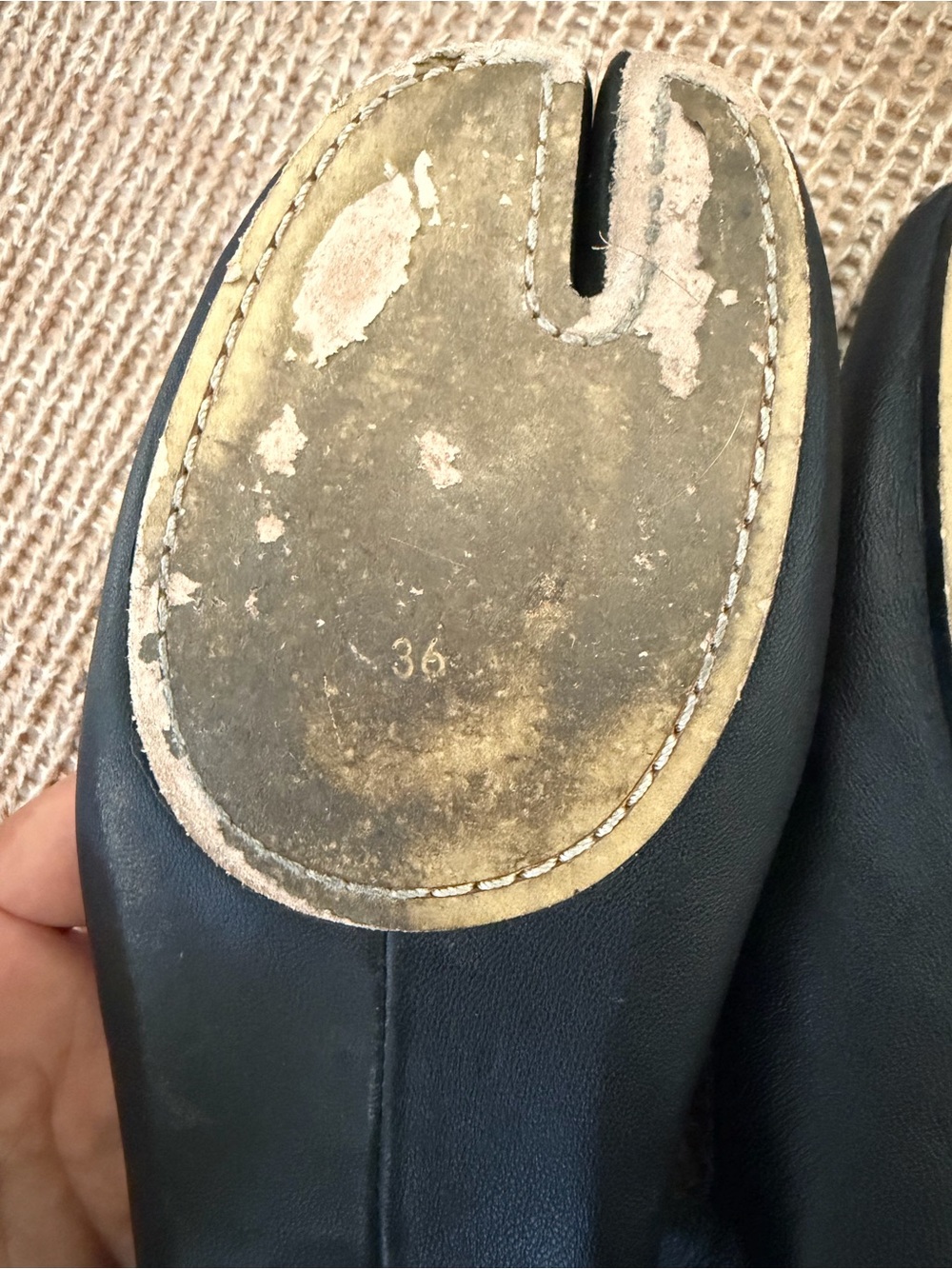 Maison Martin Margiela tabi Black Split-Toe Mary Jane Flats - Picture 6 of 9